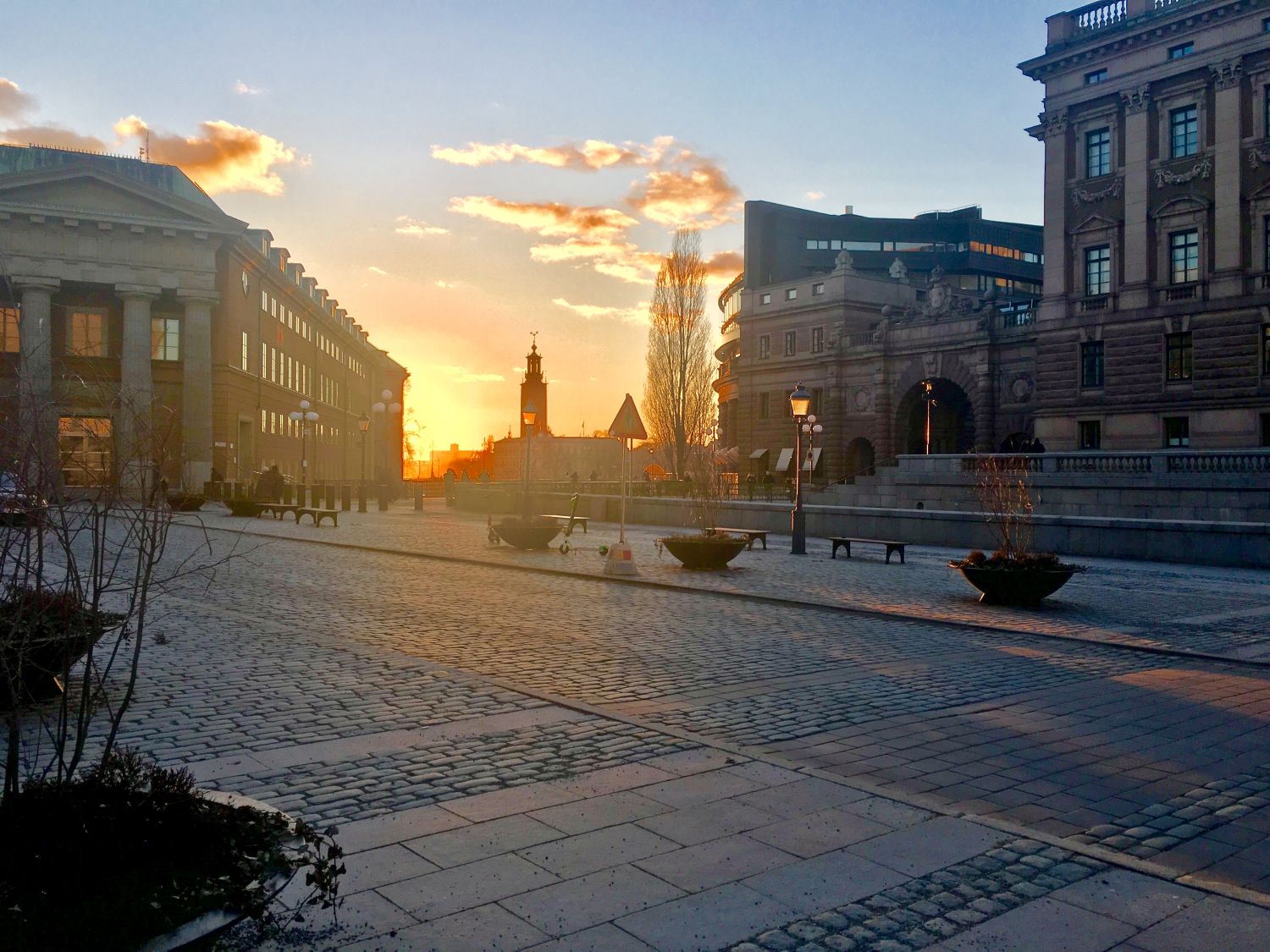 Solnedgång Riksdagen Gamla Stan Stadshuset (1)