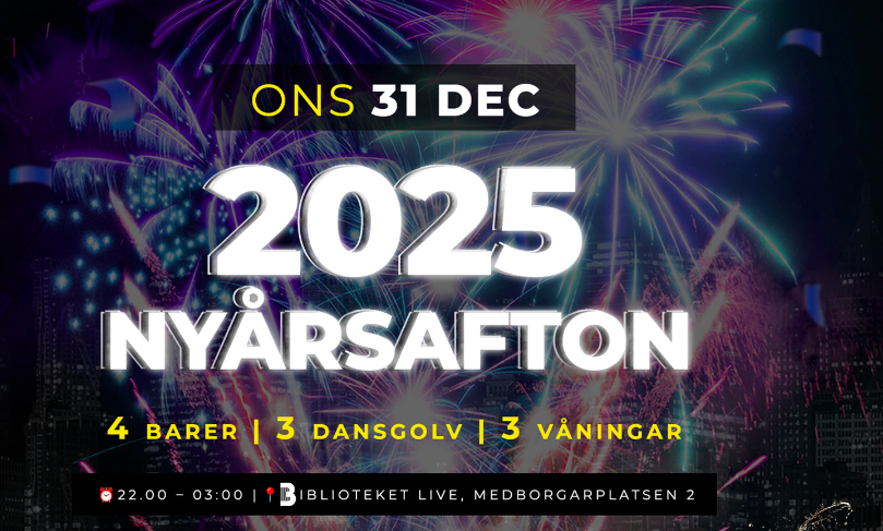 Nyårsafton 2025/2026 på Biblioteket Live